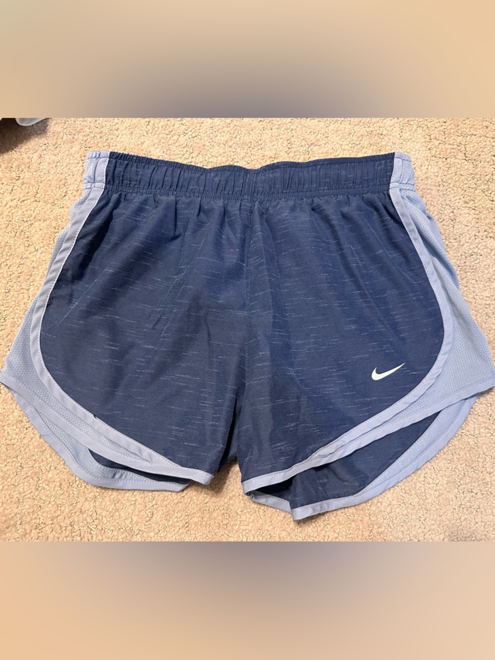 Nike Women’s Navy Blue Running Shorts with Light Blue Trim Size Small
